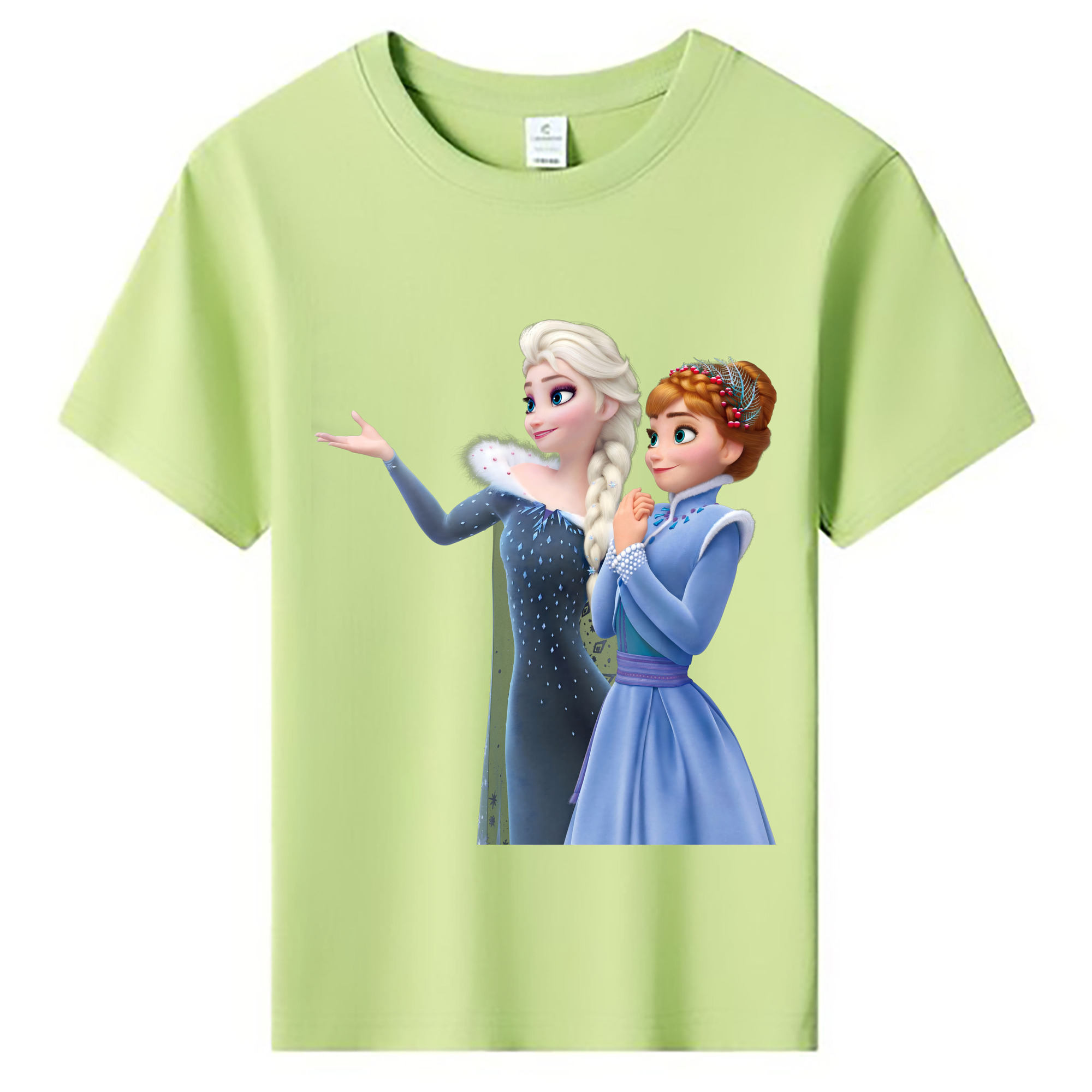 （画像用） アナと雪の女王 アンナ エルサ Frozen Anna Elsa 綿100％キッズTシャツ（フロントプリント）